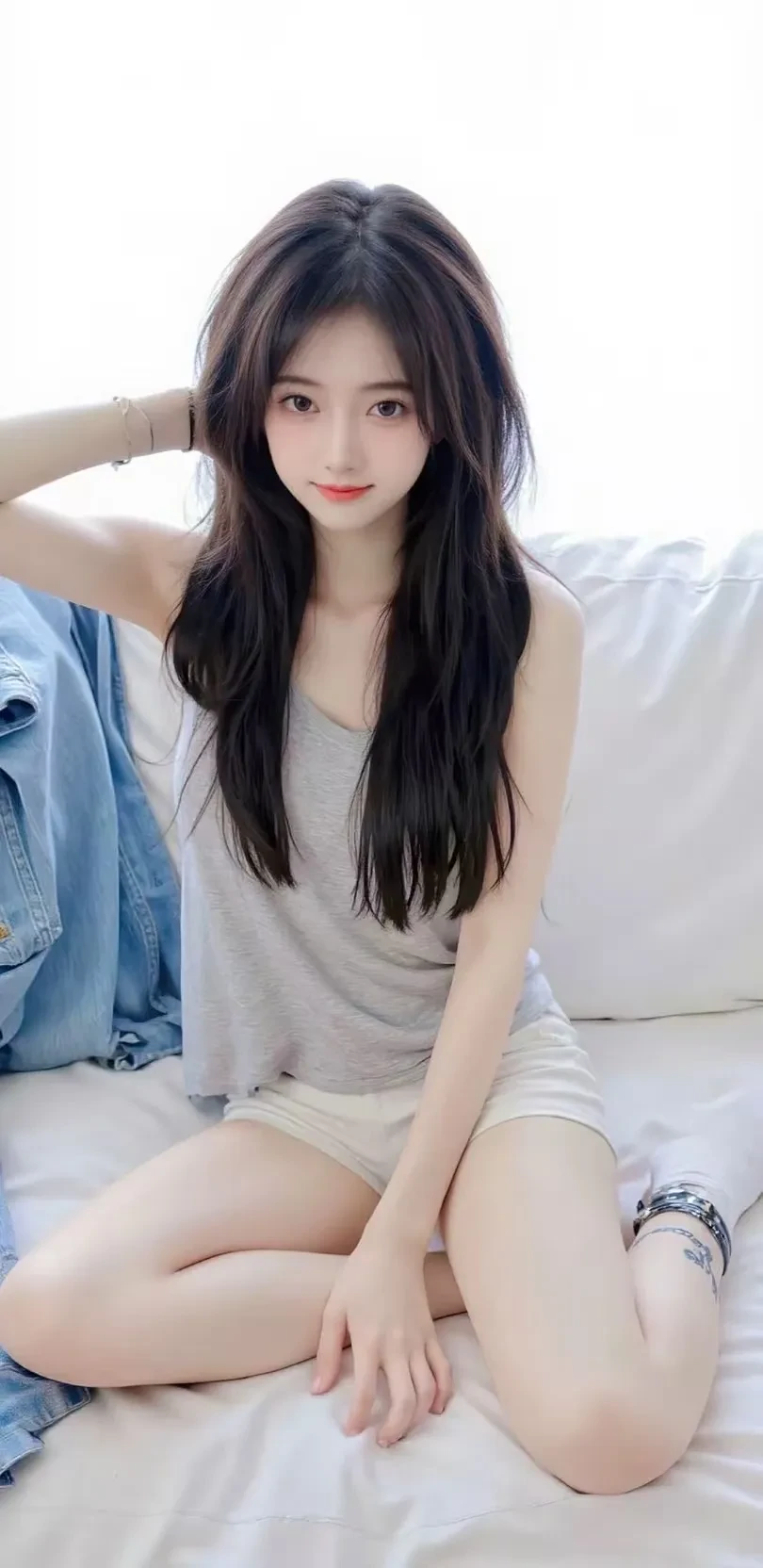 250527居家床长发美女可爱风手机壁纸