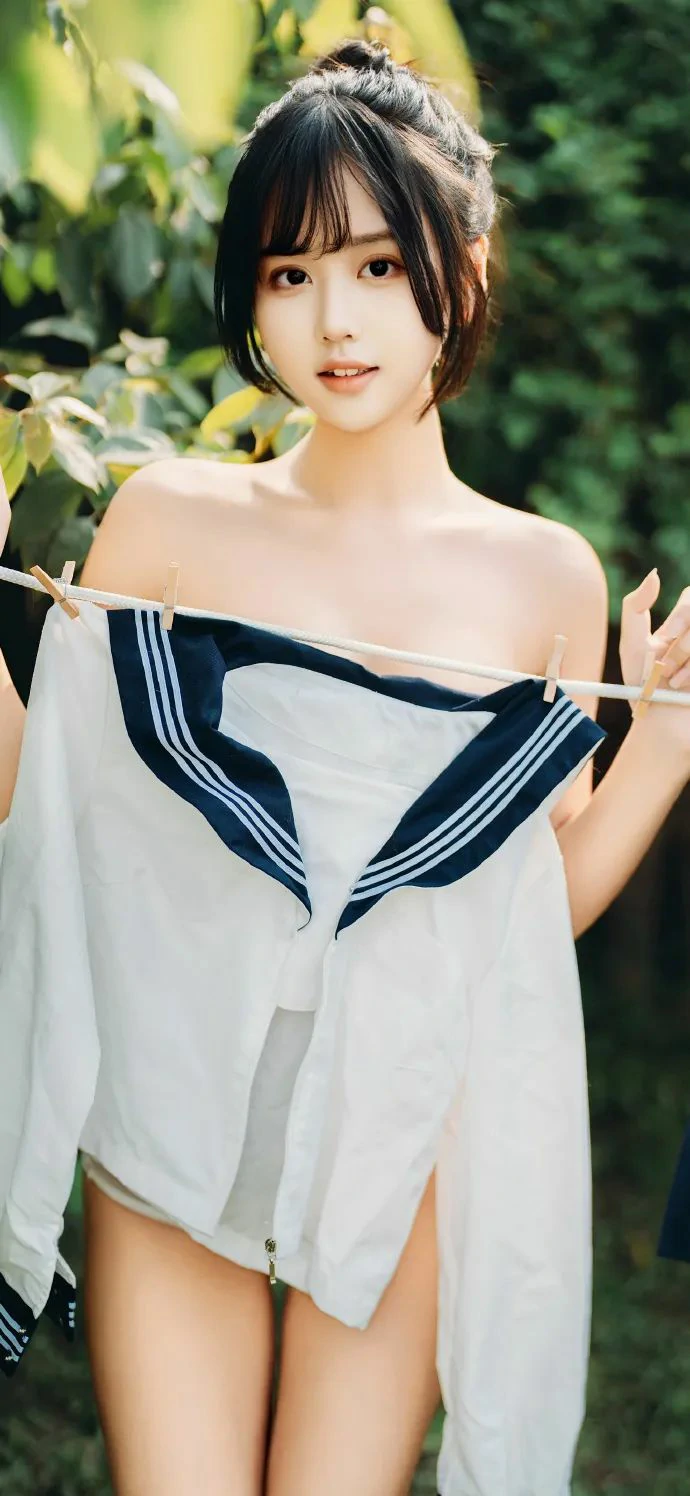 250527甜美系美女晾衣服手机壁纸