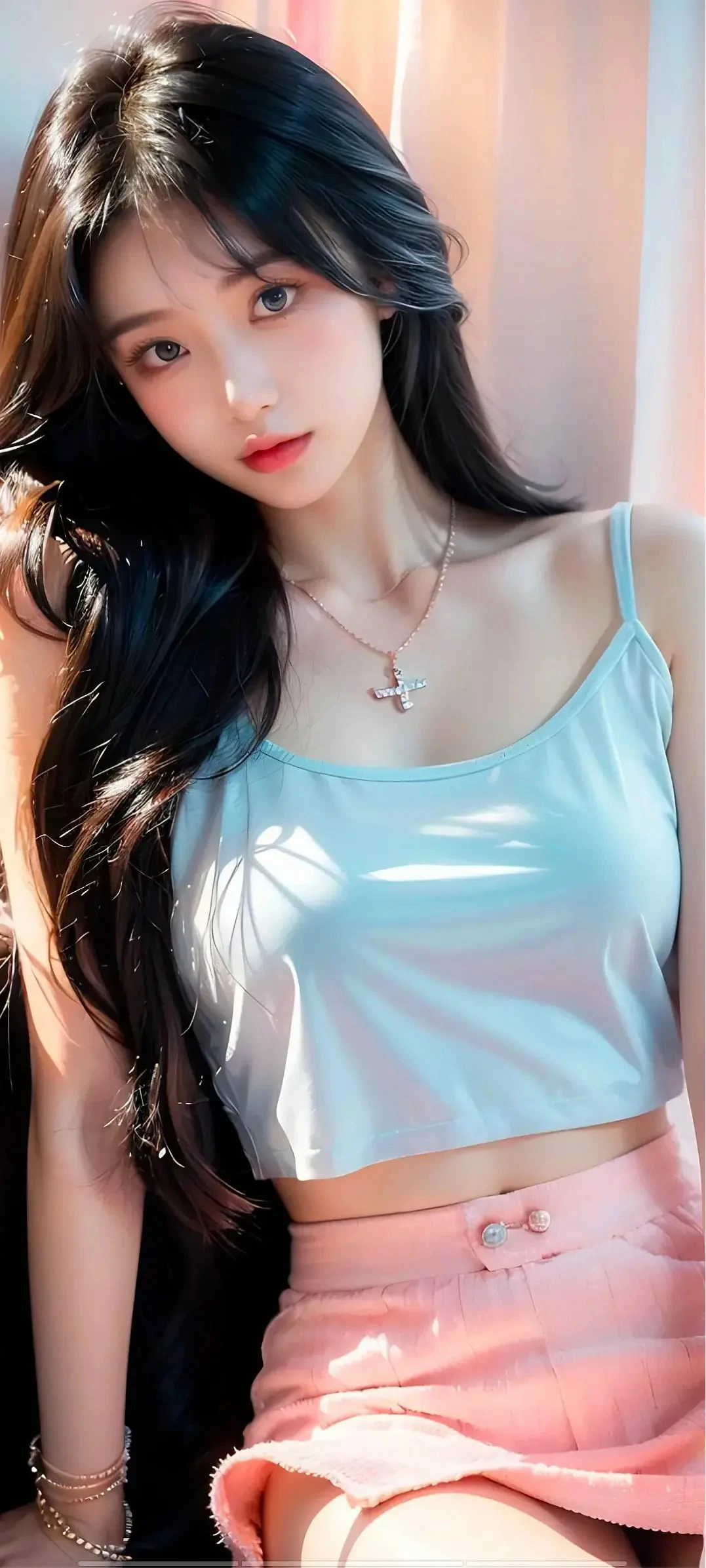 250527长发甜美系美女居家服手机壁纸